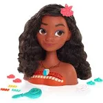 Disney Princess Moana Styling Head with Accessories, 14-pieces, Black Hair, Brown Eyes, Kids Toys for Ages 3 Up by Just Play