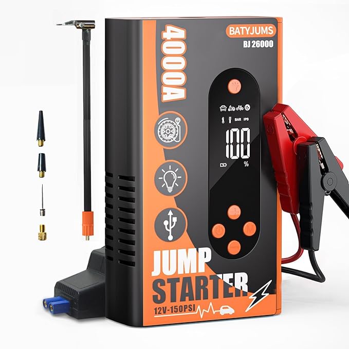 Costway Jump Starter Air Compressor Power Bank Charger w/ LED Light & DC Outlet