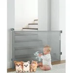 Retractable Baby Gates, Mesh Pet Gate 33&#034; Tall, Extends to 55&#034; Wide,Gray gray