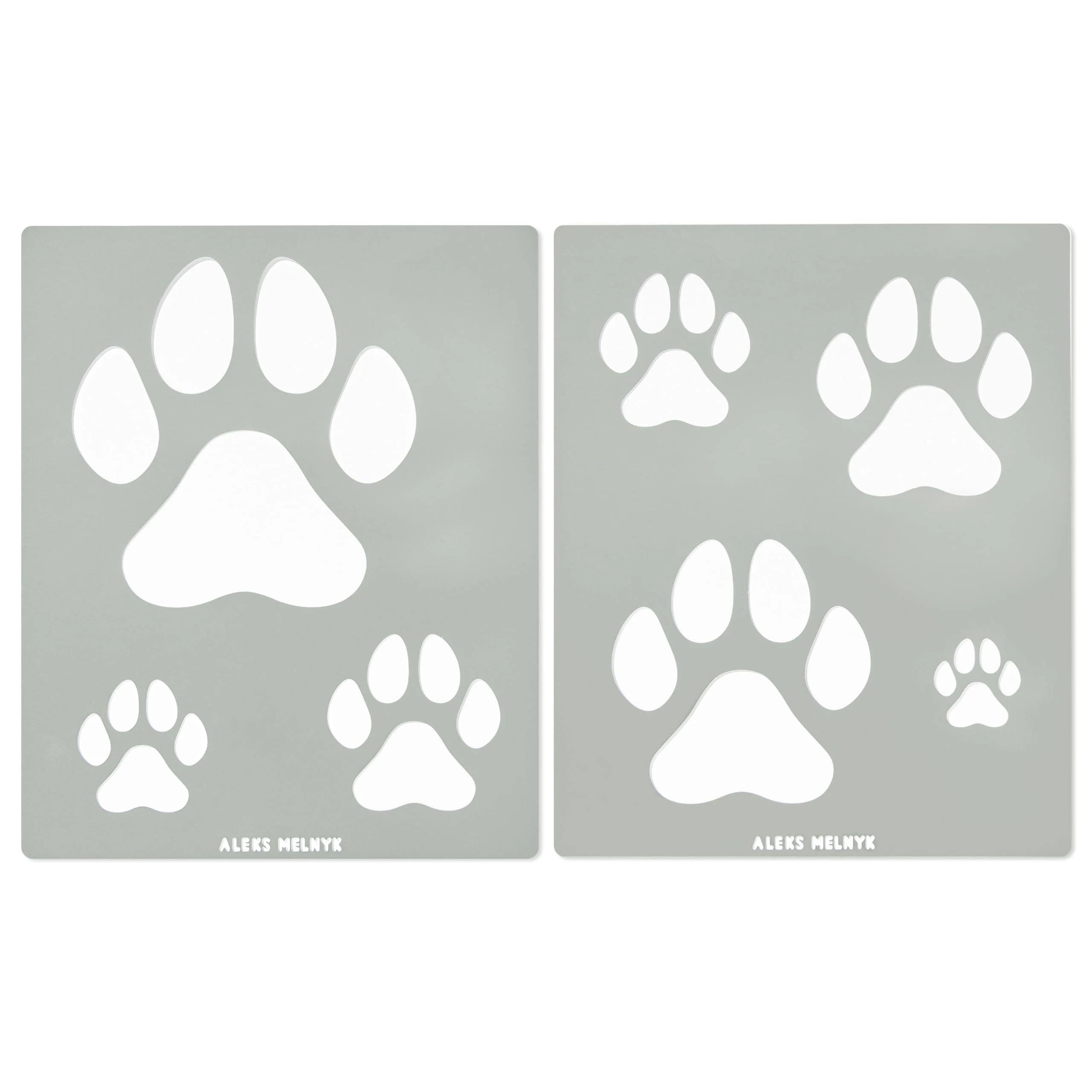 Aleks Melnyk #61 Paw Print Stencils for Painting on Wood Tiger Print Stencil Dog ...