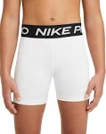 Nike Girls Pro 3" Shorts - White/Pure Platinum Size XL