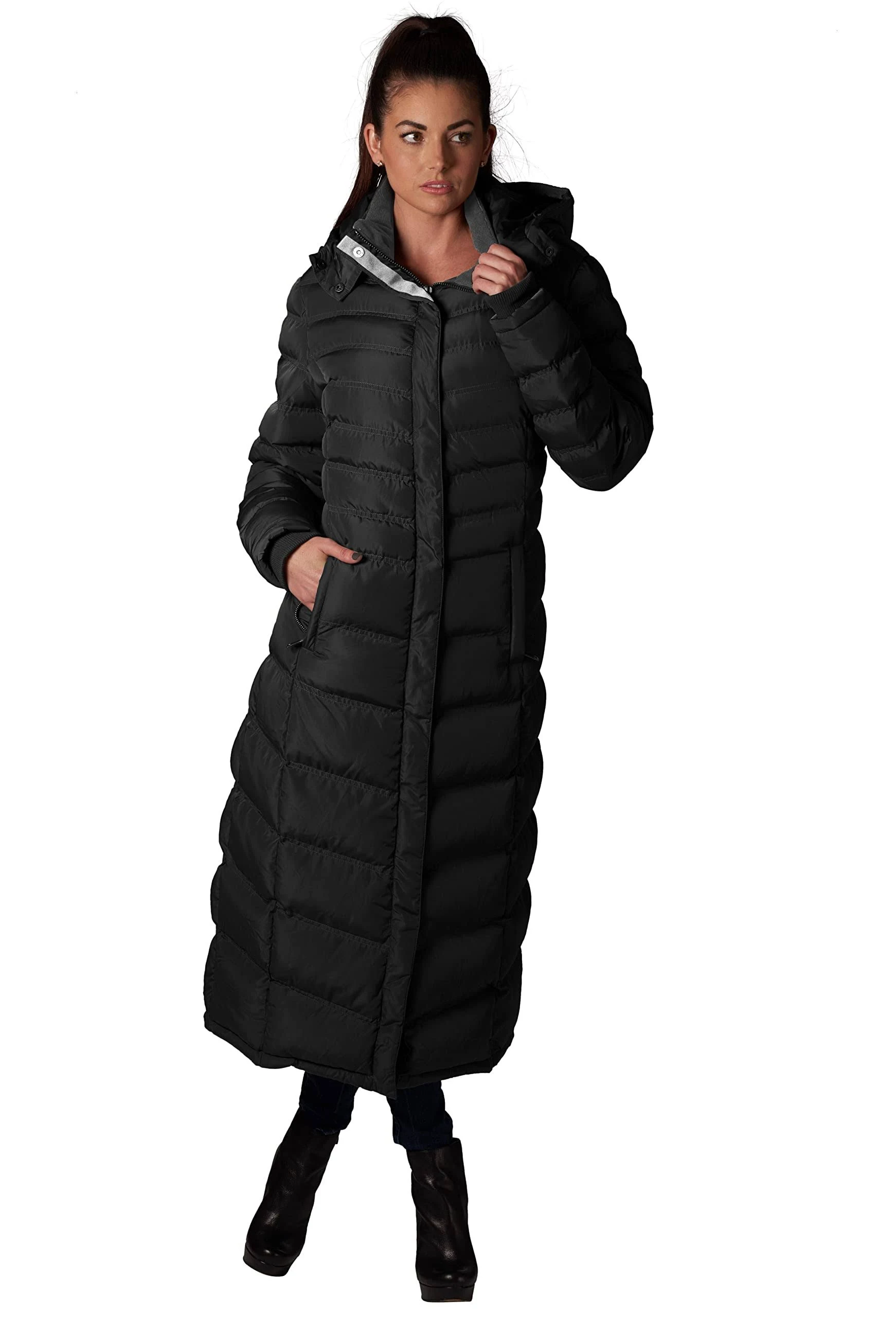 Elora 47" Women's Winter Coat Heavyweight Full Length Fleece Lined Maxi Puffer Long Coat