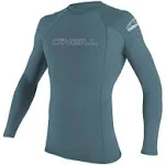 O'Neill Men's Basic Skins 50+ Long Sleeve Rash Guard, Dusty Blue, L