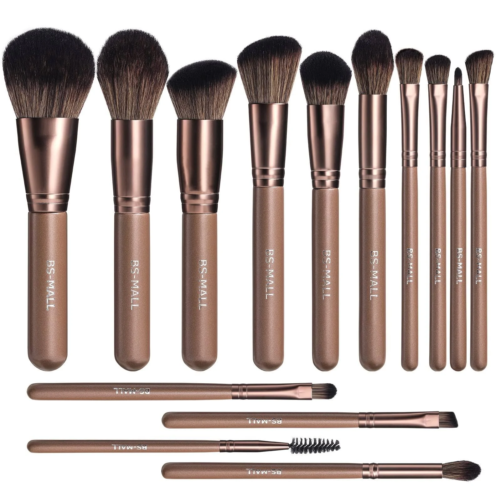 Bs-mall Makeup Brushes Premium Synthetic Foundation Powder Concealers Eye Shadows Makeup 14 Pcs Brush Set