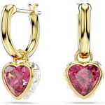 Swarovski Chroma Drop Earrings, Heart, Red, Gold-Tone Plated