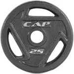 Cap Barbell 2-Inch Olympic Grip Weight Plate, 25 lb, Single Black