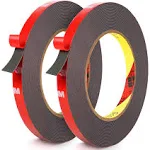 Double Sided Tape 2 Pack, 33FT X 0.4IN Heavy Duty Mounting Tape, Two Sided Acryl