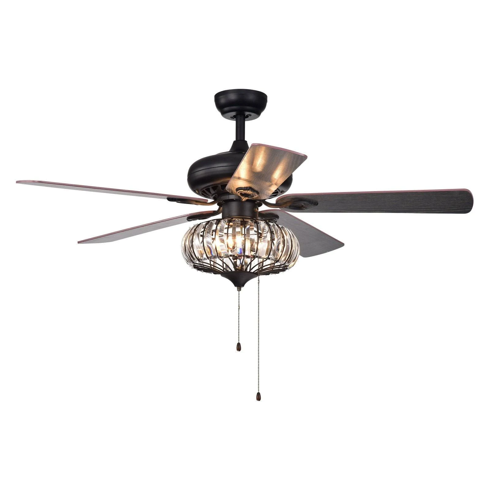 Chrysaor 3-light Crystal Matte Black Ceiling Fan (Optional Remote)