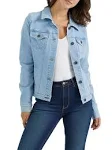 Wrangler Authentics Women's Stretch Denim Jacket, Light Wash, Large