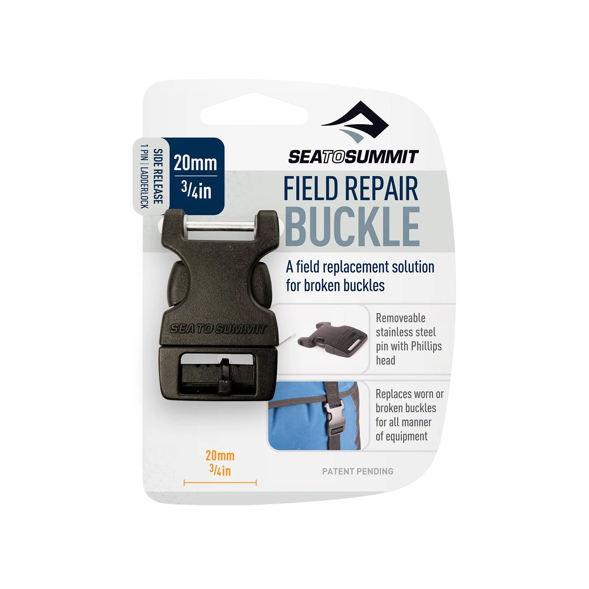 Sea to Summit Field Repair Side Release Buckle 1-Pin 20mm