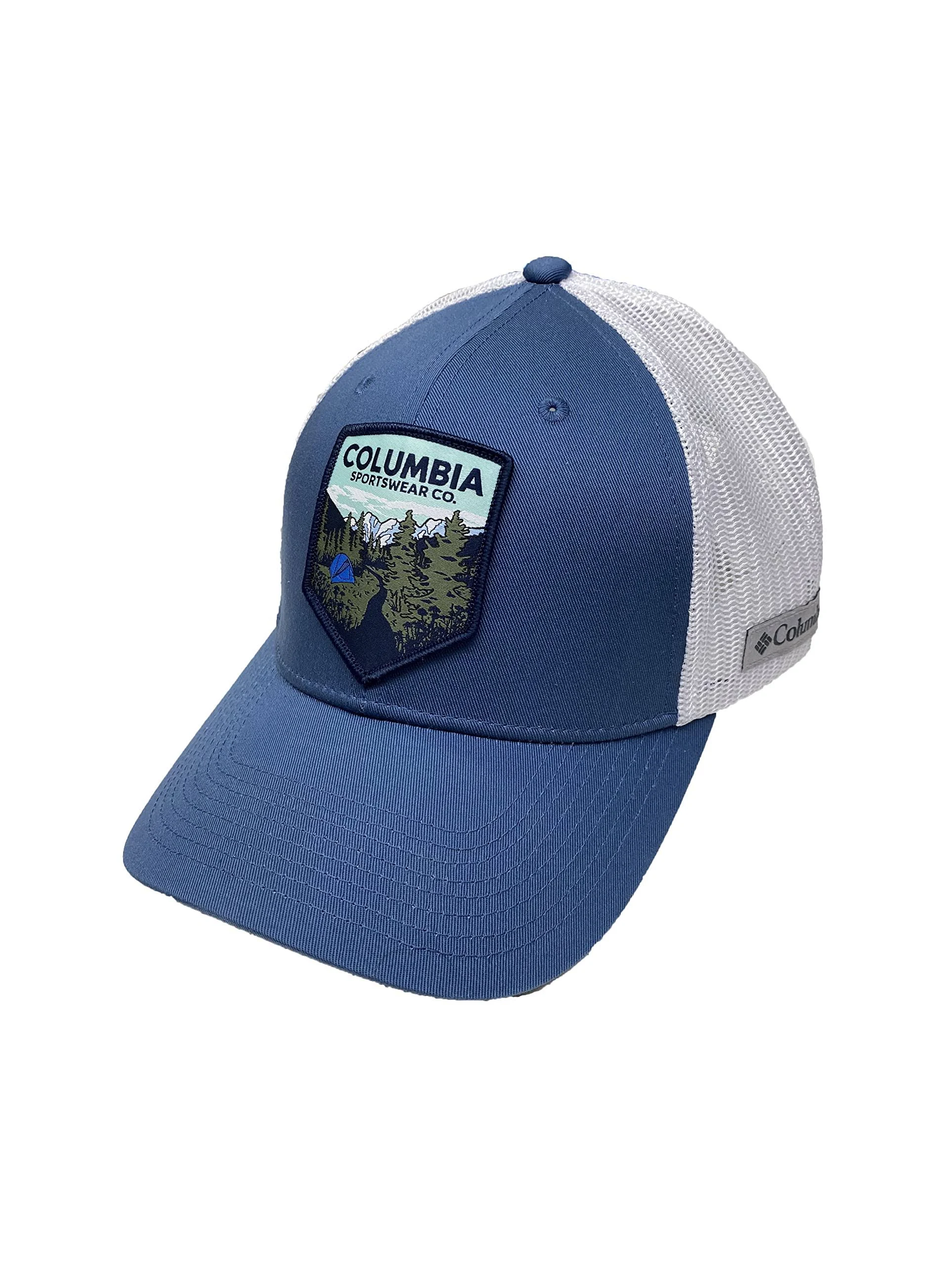 Columbia Snapback Trucker Cap Fish Flag - Vivid Blue/White. NEW