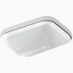 Kohler K-6589-U-0 Single Basin Cast Iron Bar Sink Northland Series, White, FAST