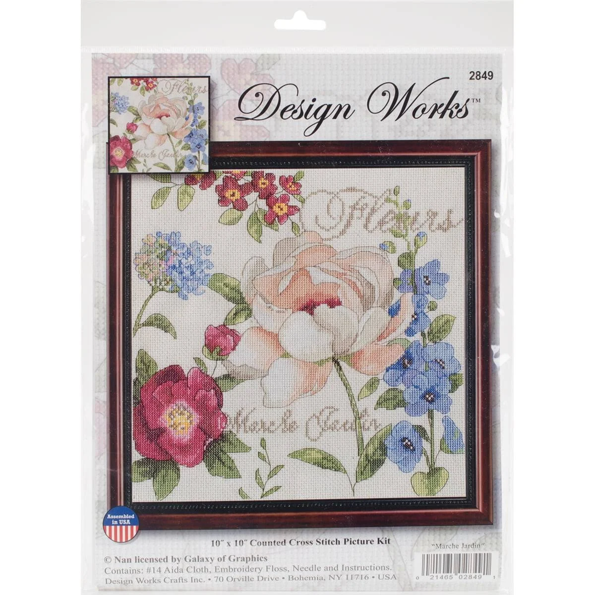 Tobin Marche Jardin Counted Cross Stitch Kit, 10" by 10", Multicolor