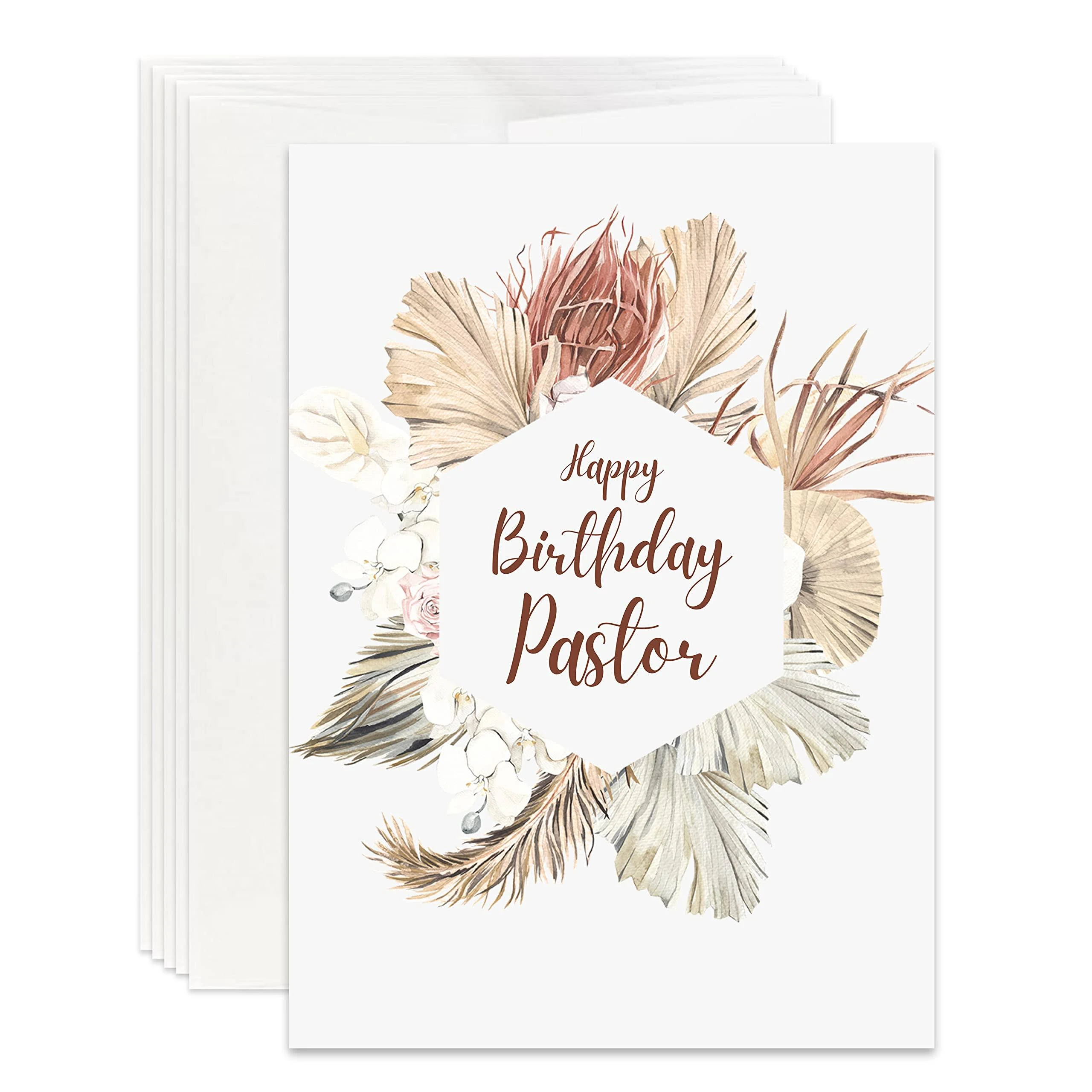 Pastor Birthday Card for Pastor Card Happy Birthday Pastor Christian Birthday Card for Pastor (Pack of 12)