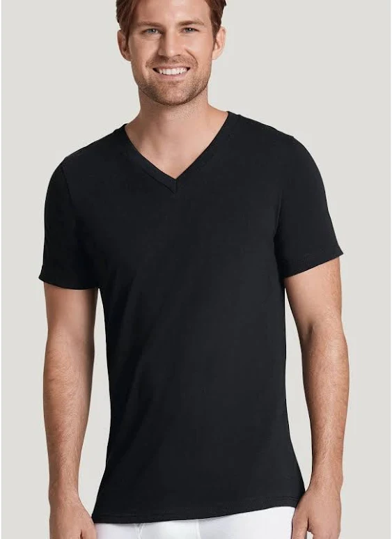 Jockey Men's Big & Tall Classic V-Neck T-Shirt - 6 Pack 4XLT Black