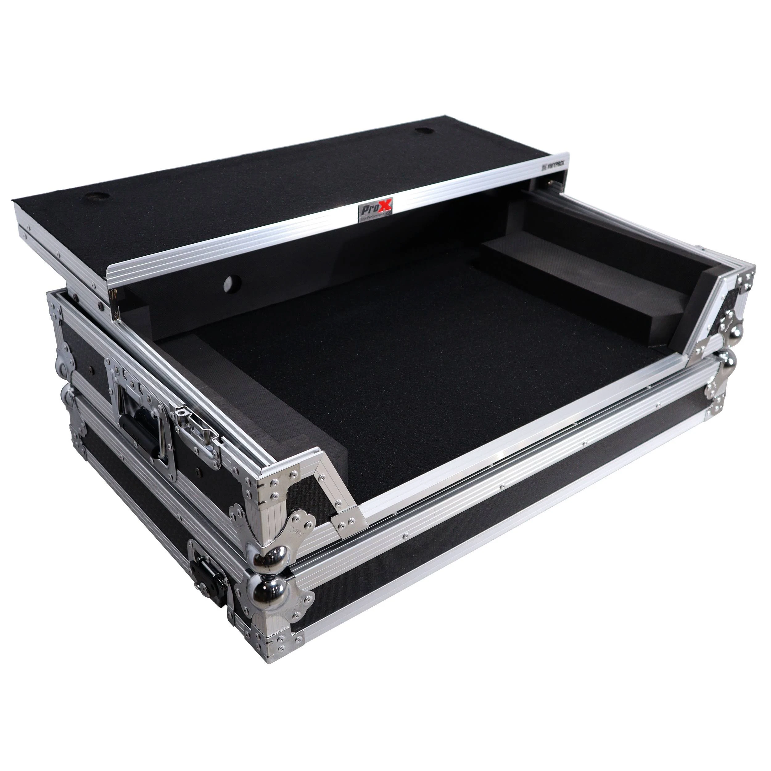 Prox XS-DDJFLX10WLT Flight Style Road Case with Laptop Shelf for Pioneer DDJ-FLX10