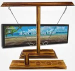 PXShpot Hook and Ring Game, Ring Toss Games for Adults, Outdoor Indoor Handmade Wooden Hook and Toss Games for Home, Party (Dark Wood)