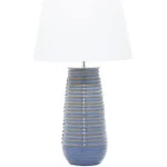 27.5" Ribbed Textured Ceramic Table Lamp - Light Blue