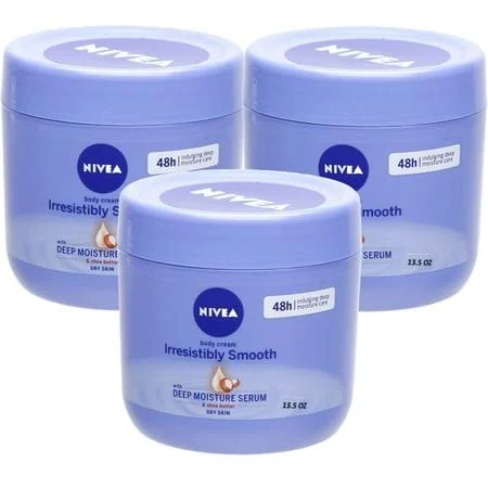 Nivea Irresistibly Smooth Body Cream - 13.5 fl oz / 400 ml x 3 Pack