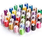 Simthread Brother 40 Colors 40 Weight Polyester Embroidery Machine Thread Kit 550y(500m) for Brother Babylock Janome Singer Husqvarna Bernina