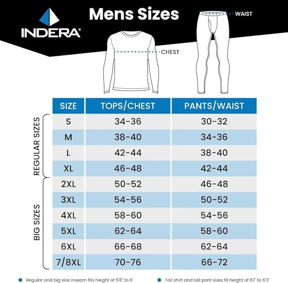 Indera Men's Traditional Long Johns Thermal Underwear