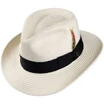 Jaxon Hats Summer C-Crown Toyo Straw Fedora Hat - Ivory / M