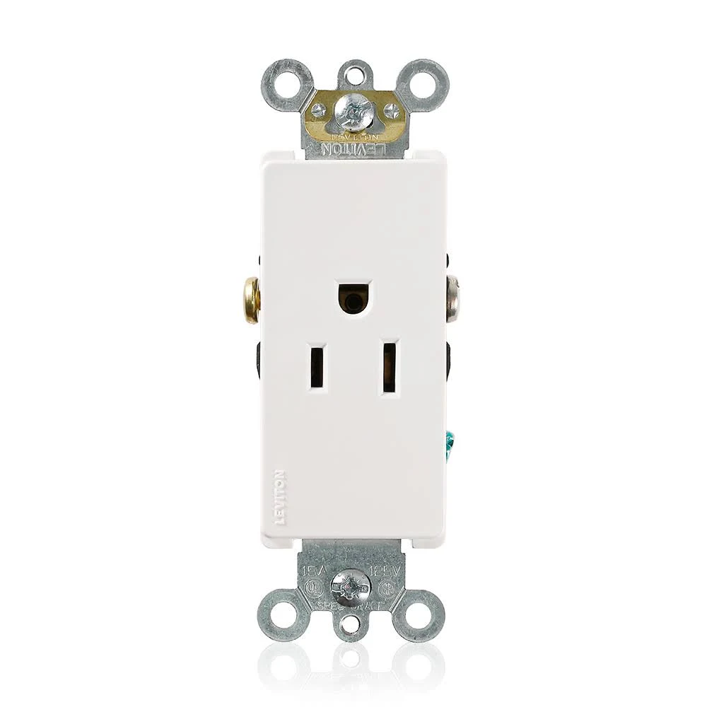 Electrical Receptacles 515R Dec Single Recep Wht Side Wired