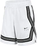 Nike Girls Fly Crossover Shorts - White/Black Size S