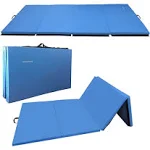 BalanceFrom Fitness 10 Foot High Density Gymnastics Folding Exercise Mat, Blue