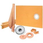 Schluter Kerdi Shower Kit with Shower Tray, Curb, Waterproofing Membrane, Str...