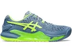 Asics Gel Resolution 9 Men&#039;s High Performance Tennis Shoe (Blue/Green)