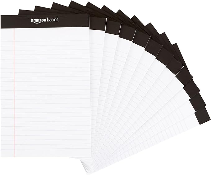 Amazon Basics Narrow Ruled Lined Writing Note Pad