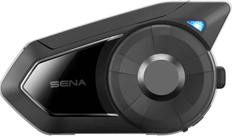 Sena 30K Motorcycle Bluetooth Headset Mesh Communication System, Black, Single Pack with HD Speakers