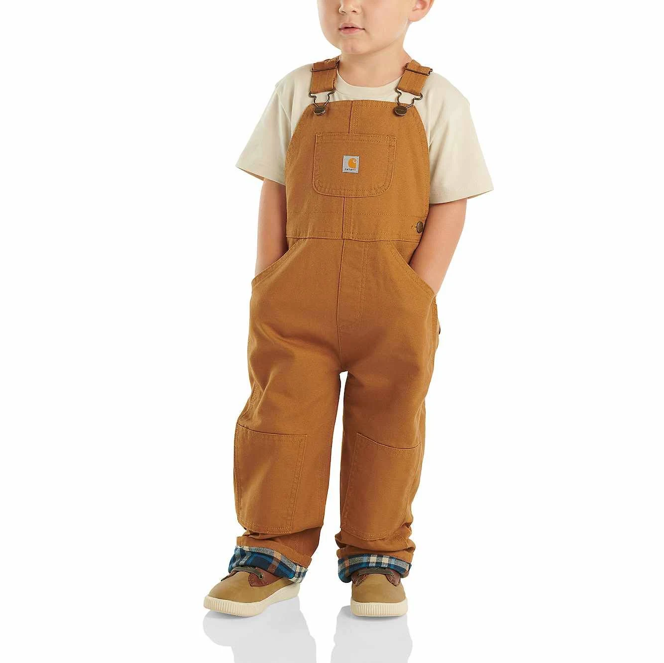 Carhartt Baby Boys' Flannel-Lined Canvas Bib Overalls