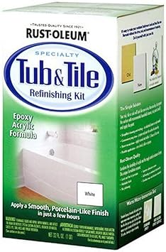 Rust-Oleum 7860519 Tub And Tile Refinishing 2-Part Kit, White 946 ml (Pack of 1)