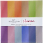 Park Lane Shimmer Cardstock Paper, 48 Sheets - 12x12 Pearlescent Scrapbook Paper in Assorted Colors - Cardstock Variety Pack for Crafts