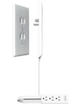 Sleek Socket Ultra-Thin Electrical Outlet Cover With 3 Outlet Power Strip And Cord Management Kit, 3-Foot, Universal Size White