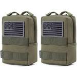 Tacticool 2 Pack Molle Pouches - Tactical Compact Water-Resistant EDC Pouch (Black)