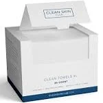 Clean Skin Club Clean Towels XL Travel, 3 Pack USDA Certified 100 Biobased Dermatologist Approved Disposable Face Towelette, Facial Washcloth, Makeup