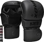 RDX MMA Gloves Sparring Grappling, Hybrid Open Palm Martial Arts Mitts Men Women, Maya Hide Leather Wrist Support, Cage Fighting Combat Sports