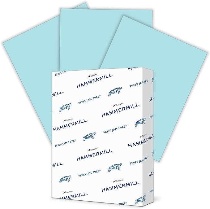 Hammermill Recycled Colored Paper, 20lb, 8-1/2 x 11, Blue, 500 Sheets/Ream