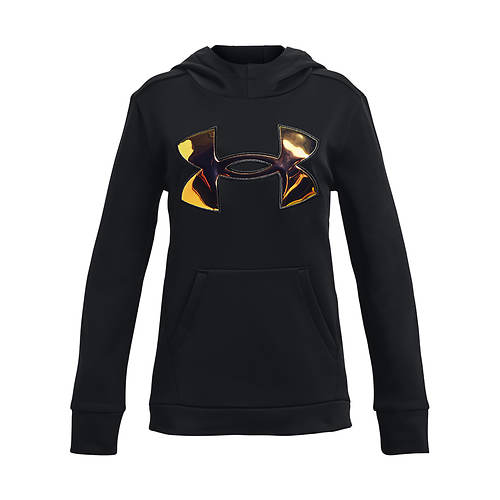 Under Armour Girls Armour Fleece Iridescent Big Logo Hoodie