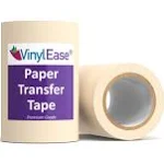 Vinyl Ease 6 inch x 100 Feet Roll of Paper Transfer Tape with A Medium to High Tack Layflat Adhesive. Works with A Variety of Vinyl. Great for