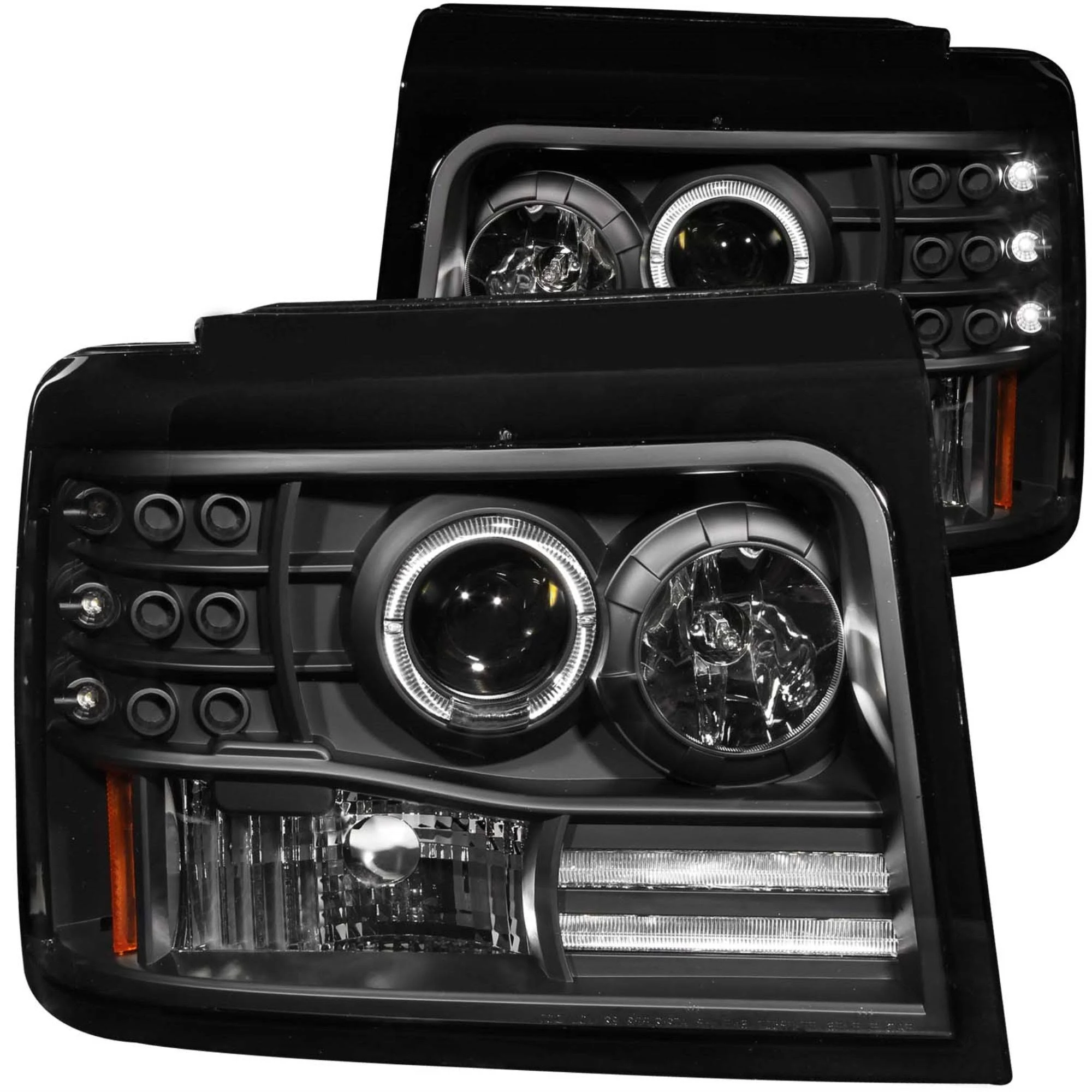 ANZO USA Projector Headlight Set w/Halo Fits: 1992-1996 Ford Bronco, 1992-1996 F