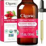 Cliganic USDA Organic Rosehip Seed Oil for Face 100% Pure | Natural Cold Pressed Unrefined Non-GMO | Carrier Oil for Skin Hair & Nails