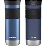 Contigo 20oz Vacuum-Insulated Stainless Steel Leak-Proof Travel Mug, Keeps Drinks Hot/Cold - 2-Pack Blue Corn & Midnight Berry