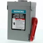 SIEMENS 2P 30A 240V General Duty Safety Switch Outdoor, Non-Fusible, ANSI 61 Grey