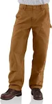 Carhartt Pants: Men's B136 BRN Brown Double Front Duck Dungaree Work  Pants 