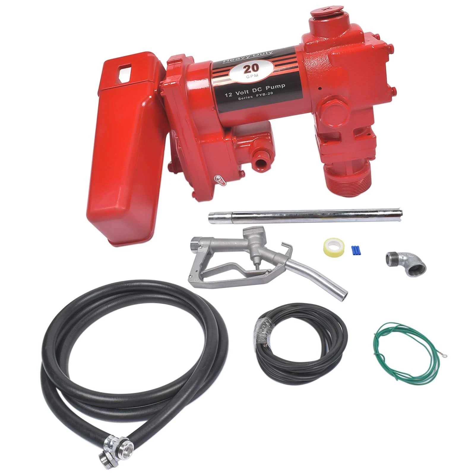 Weonefit 20GPM 12V High-Flow Red Fuel Transfer Pump