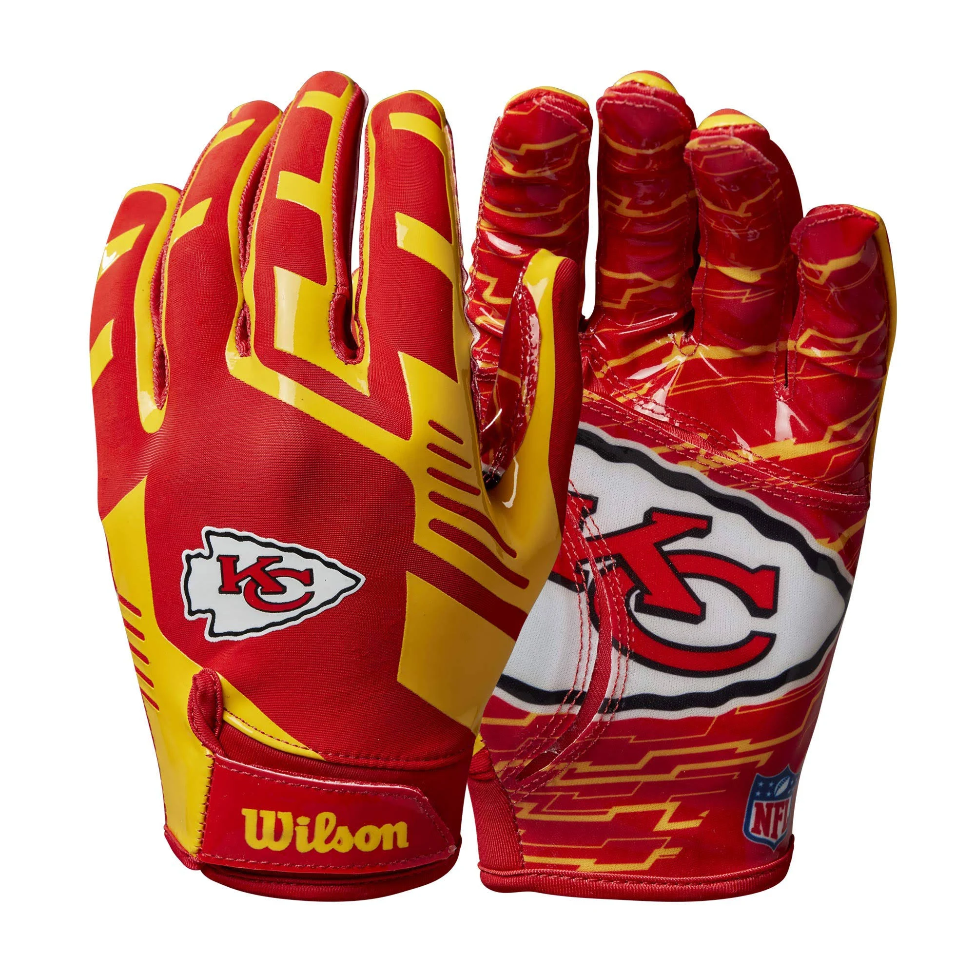 Wilson Kansas City NFL Stretch Fit Receiver Gloves Youth